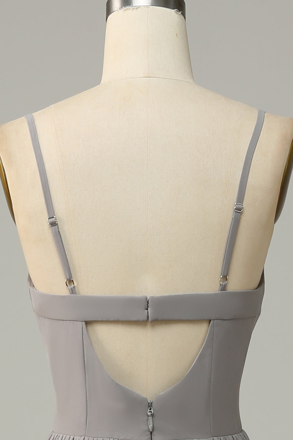 Srebrne Cienkich Ramiączkach Długa Sukienki Dla Druhny Z Rozcięciem