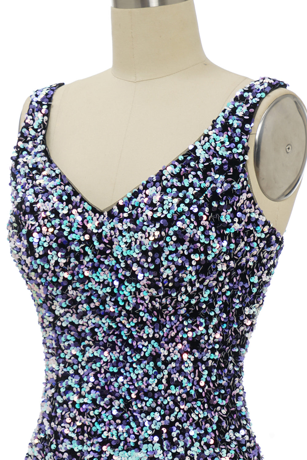 Czarna cekinowa dopasowana sukienka Homecoming