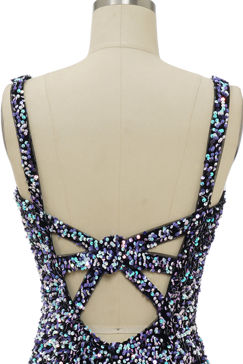 Czarna cekinowa dopasowana sukienka Homecoming