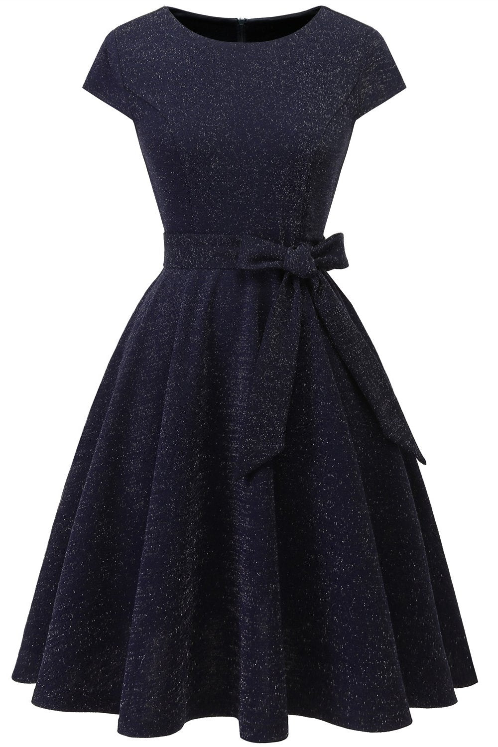 Ciemnozielona sukienka Vintage 1950s z szarfą