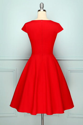 Czerwona Sukienka W Stylu Lat 50