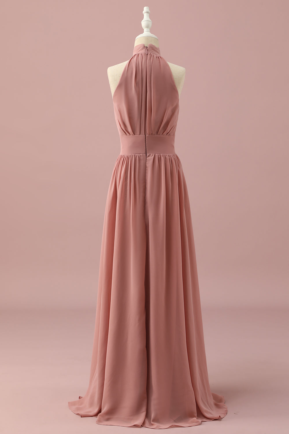 Jasnobrązowa sukienka dla druhen Halter Chiffon Junior