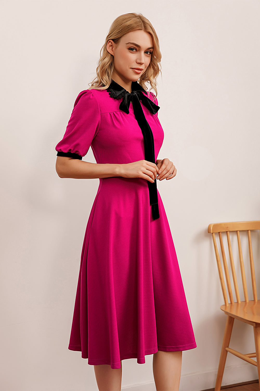 Fuksja Casual Swing Sukienka
