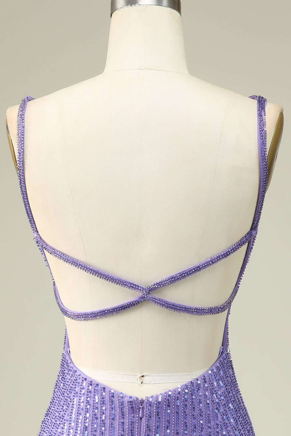 Płaszczowe Cienkich Ramiączkach Fioletowa Cekinowa Krótka Sukienki Koktajlowe