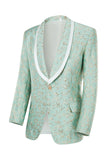 Mint Shawl Lapel One Button Żakardowe garnitury na studniówkę męską