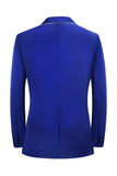 Royal Blue 3-częściowy szal Lapel One Button Prom Garnitury