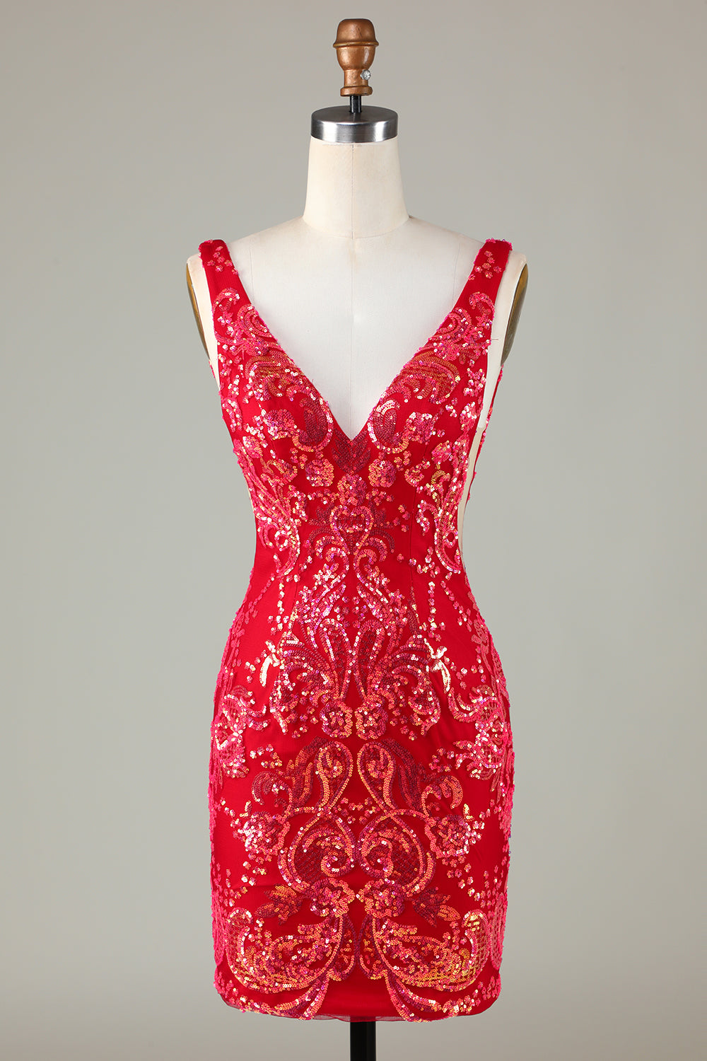 Lawendowa błyszcząca obcisła sukienka Homecoming z plecami