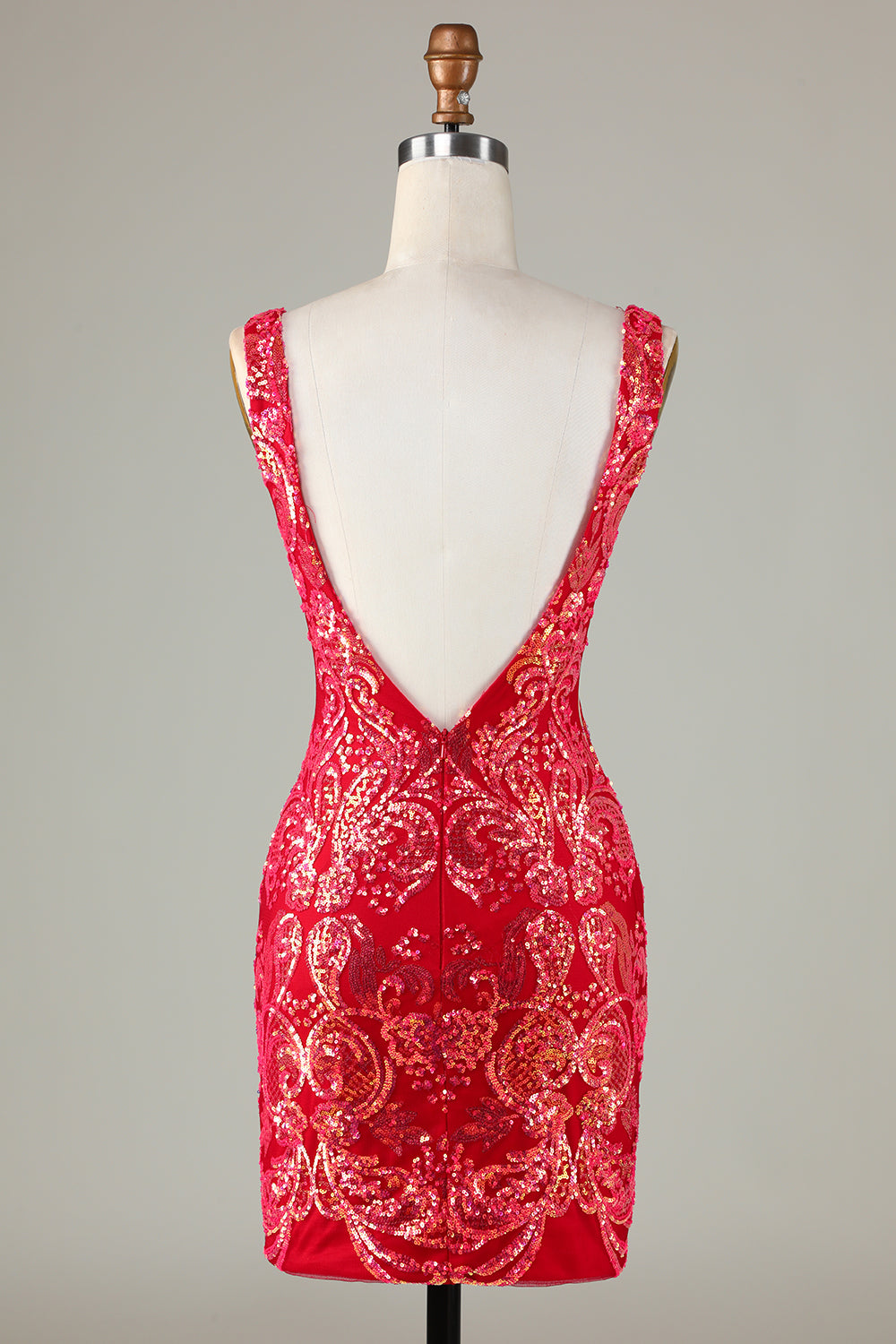 Lawendowa błyszcząca obcisła sukienka Homecoming z plecami