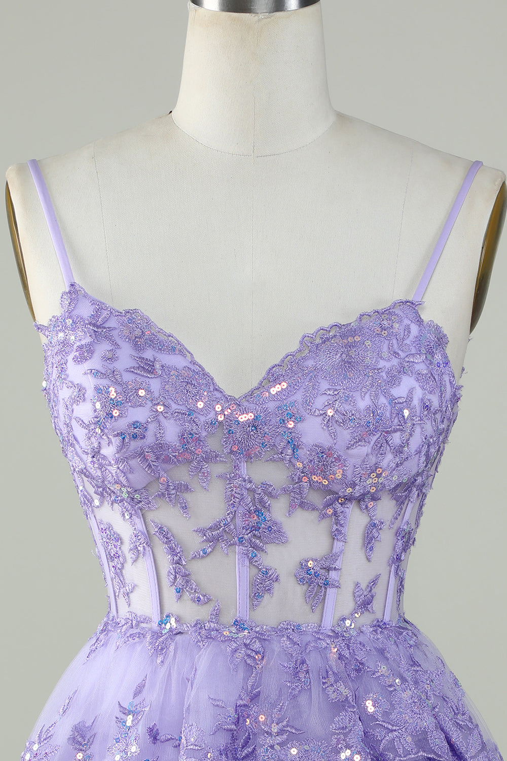 Wspaniałe paski spaghetti z linii ciemnoniebieski błyszczący gorset Homecoming Dress