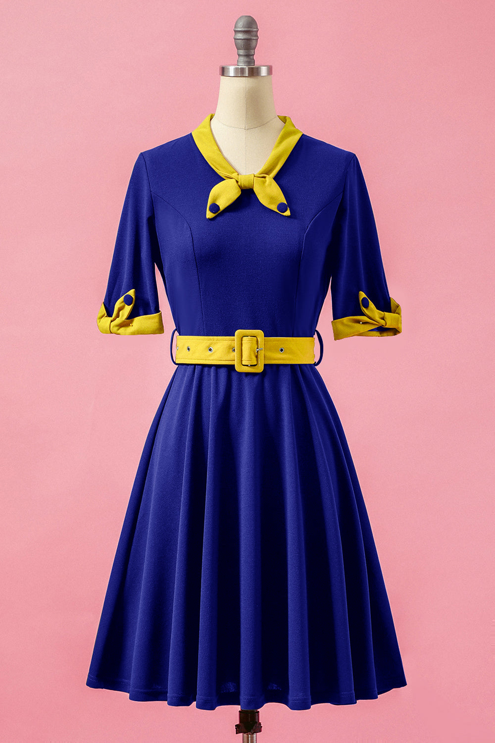 Zielona Bowknot Sukienki Lata 50 W Pas