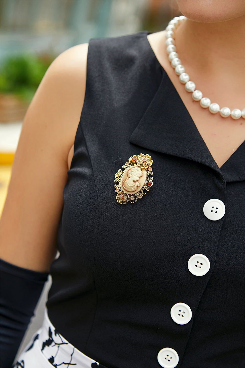 Czarna Sukienka z Nadrukiem w stylu Patchwork