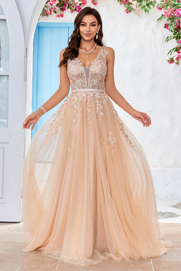 Szampan Tiulowe Kształcie Litery A Suknie Ślubne Księżniczka z Koronki