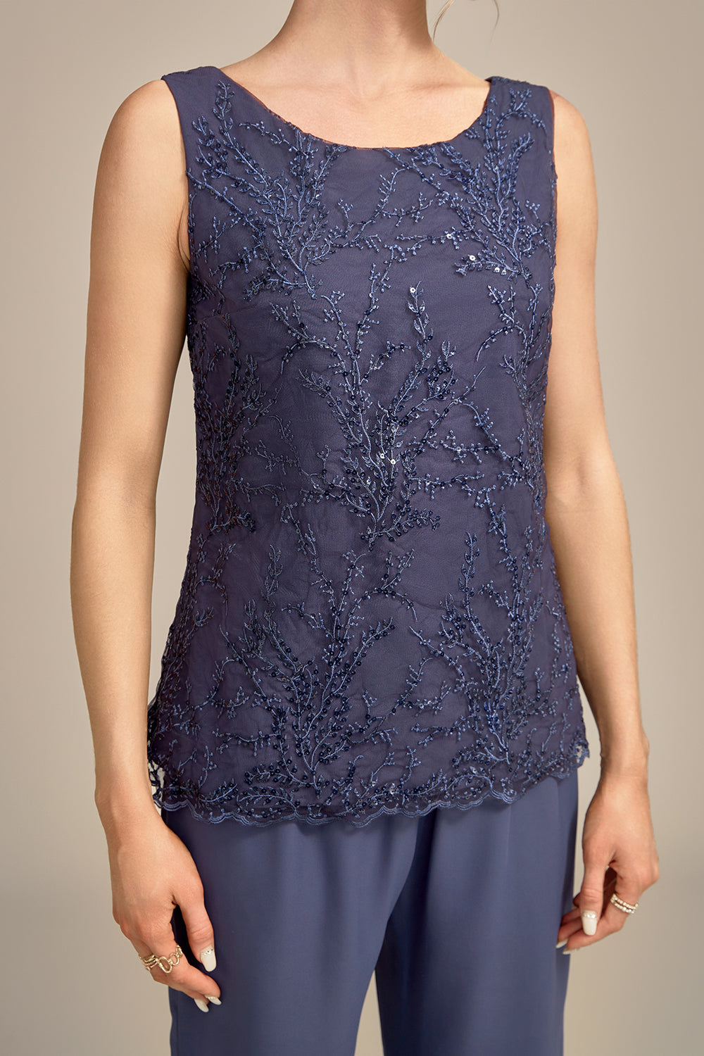 Stormy 3-częściowe garnitury z szyfonowej koronki dla matki spodni