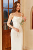 Załaduj obraz do przeglądarki galerii, Białe Prosta suknia ślubna Syrenka na Ramiączkach