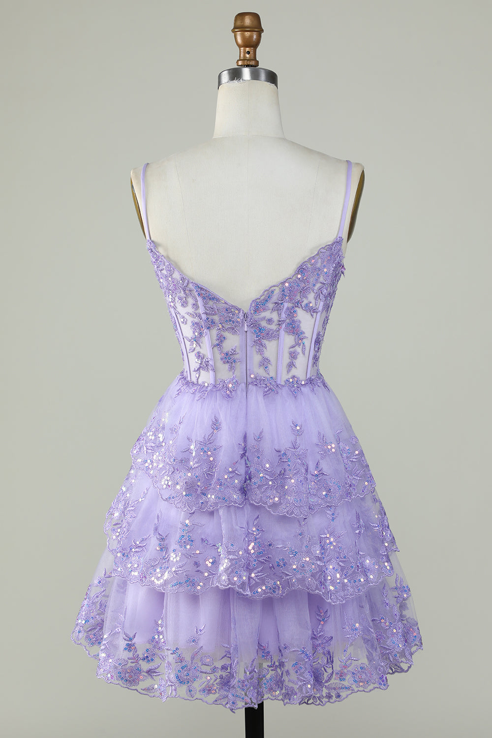 Wspaniałe paski spaghetti z linii ciemnoniebieski błyszczący gorset Homecoming Dress