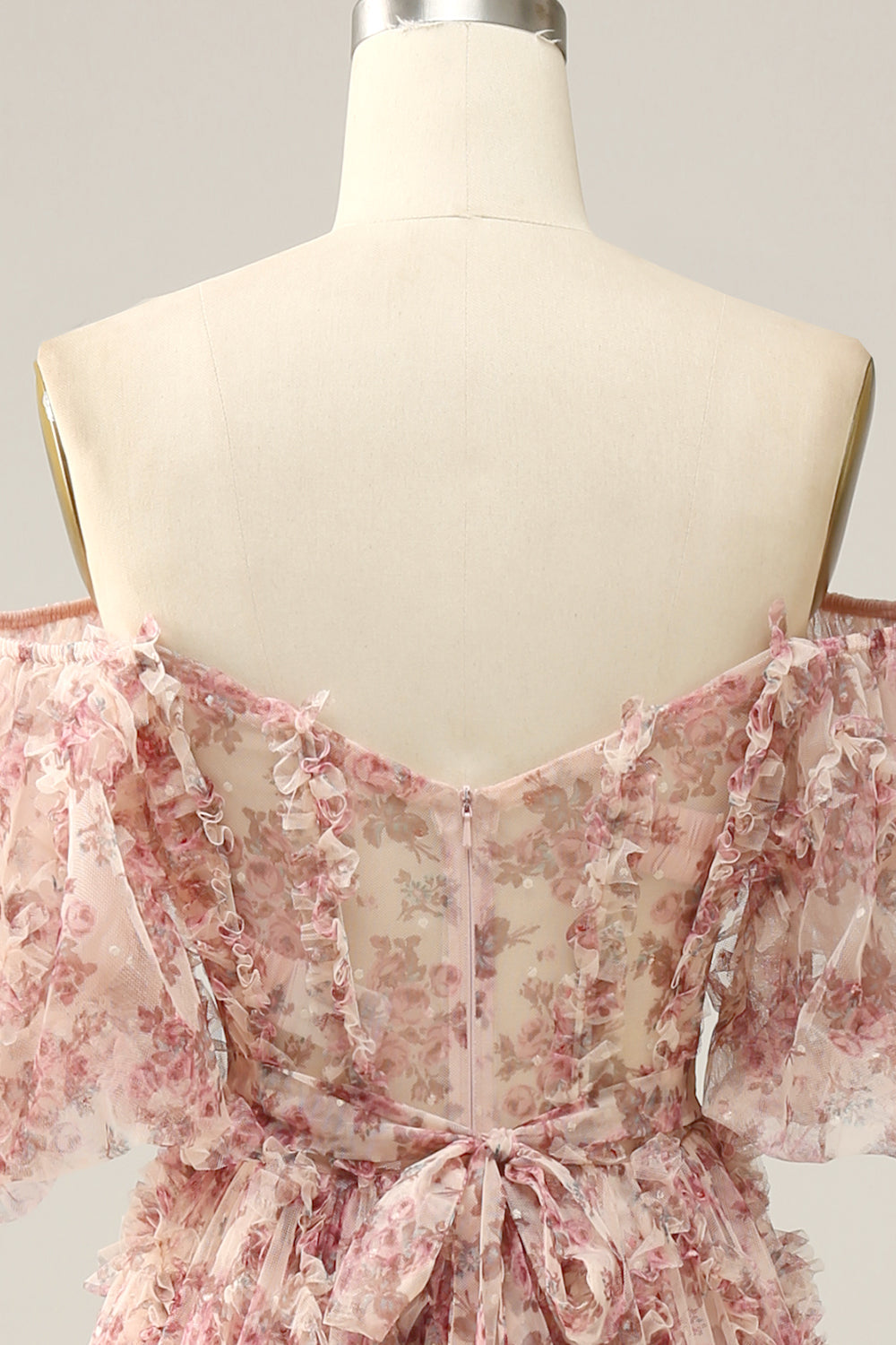 Biały Czerwony Kwiat Tiulowa Sukienka Na Studniówkę