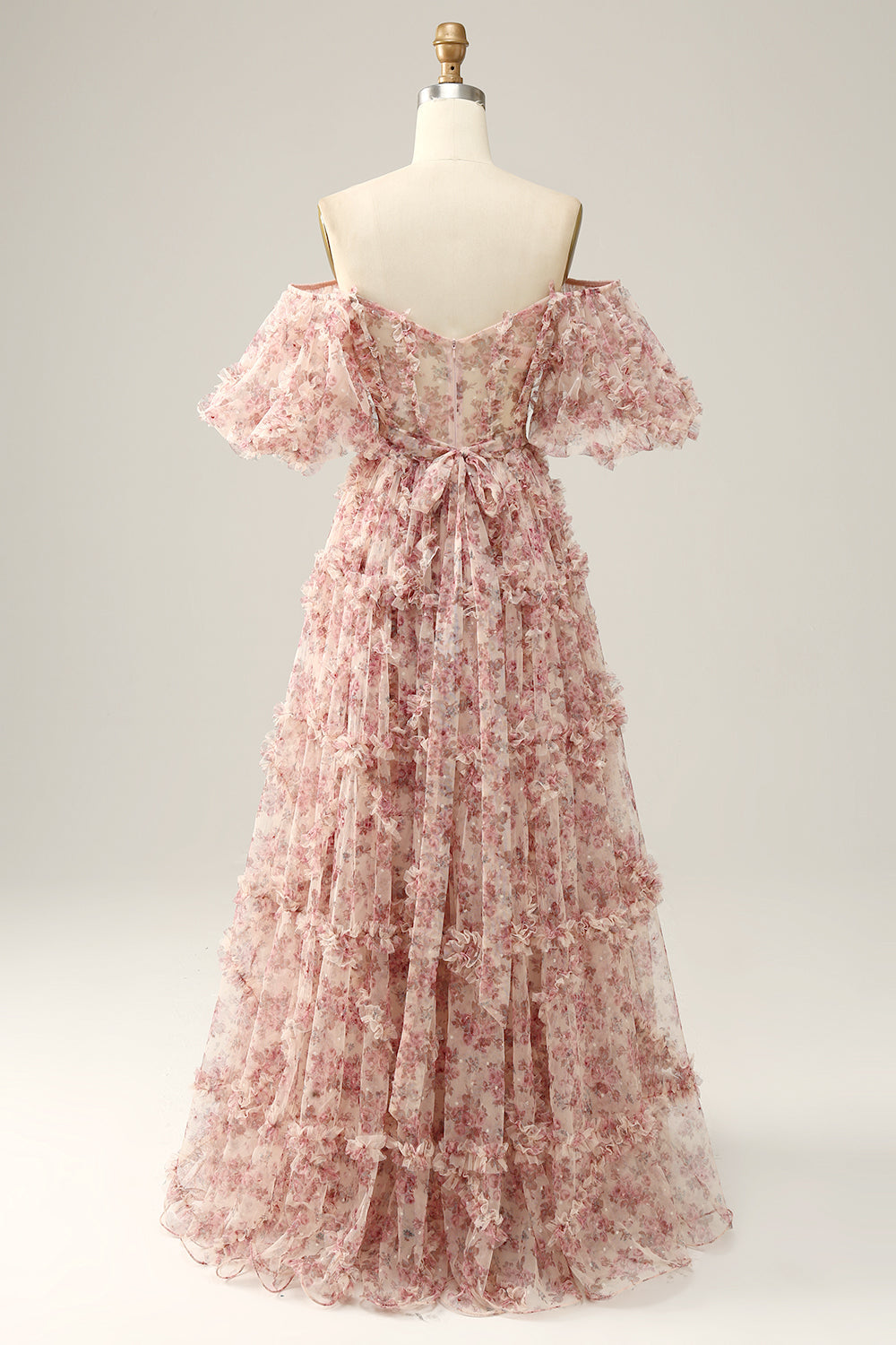 Biały Czerwony Kwiat Tiulowa Sukienka Na Studniówkę