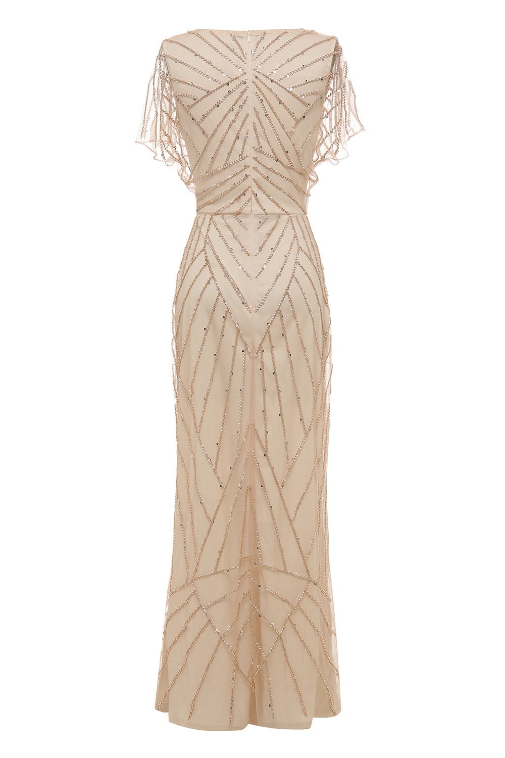 Dekolt V Sukienki Na Wesele Dla Mamy z Koralikami