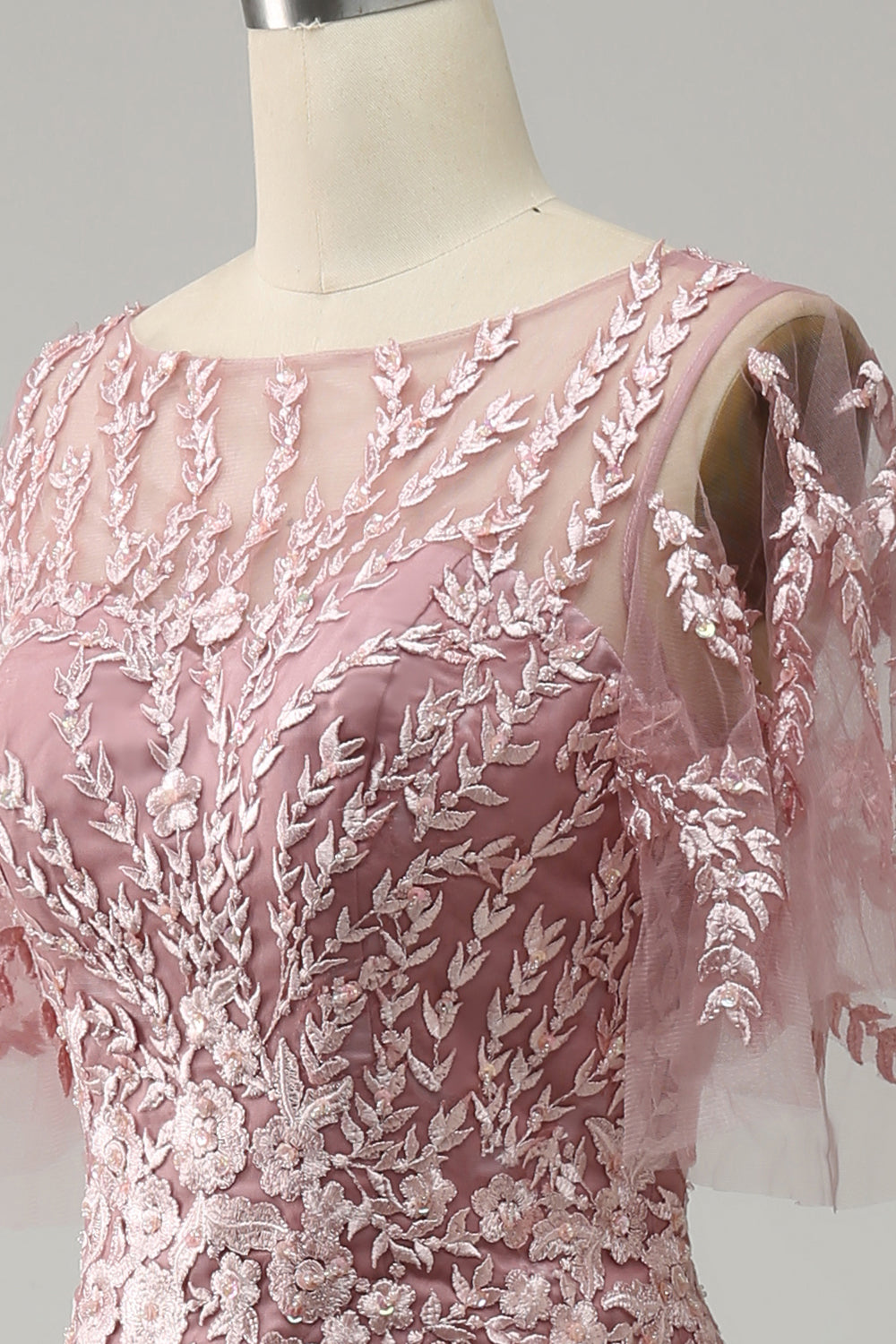 Różowa Tiulowa Syrenka Sukienki Na Wesele Dla Mamy z Aplikacjami