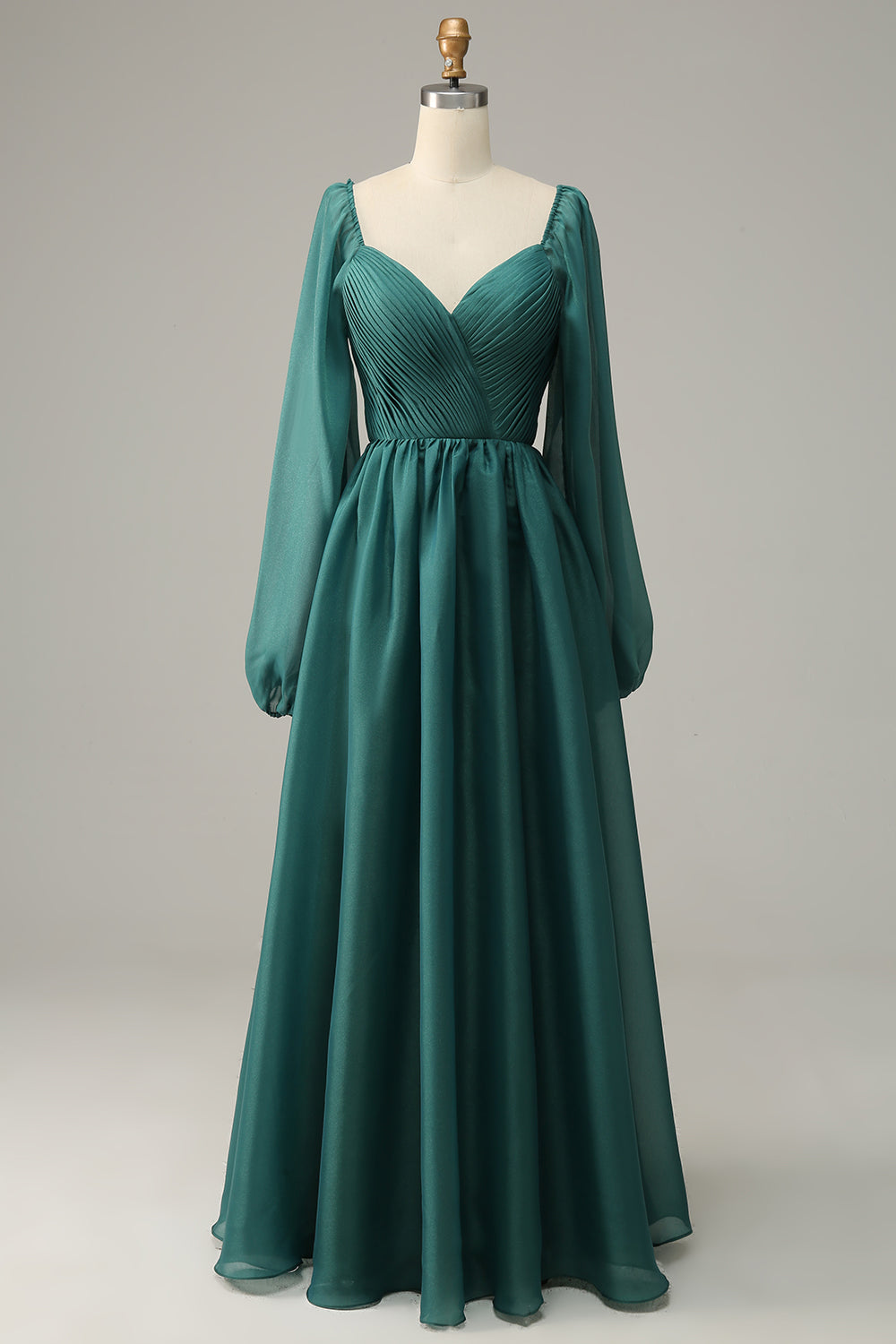 Zielona Sukienki Na Studniówke Z Odkrytymi Ramionami Z Dlugim Rekawem