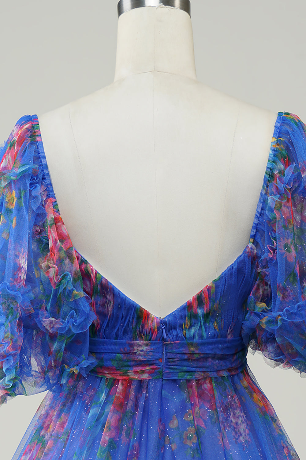 Gorąca różowa drukowana urocza sukienka Homecoming z kokardą