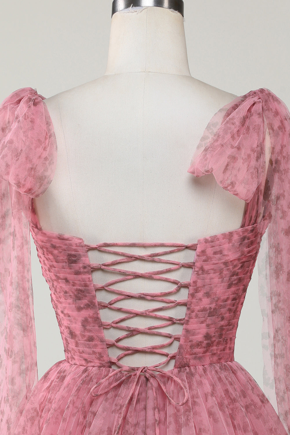 Rumieniec Druk Krótka Tiulowa Sukienki Koktajlowe