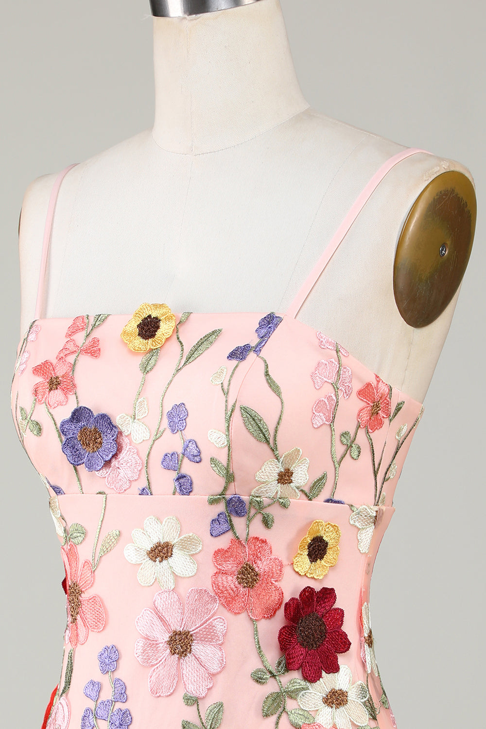 Bodycon Spaghetti Straps Czarna sukienka Homecoming z kwiatami 3D