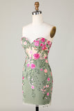 Wspaniała pochwa Sweetheart Czarny gorset Homecoming Dress z aplikacjami