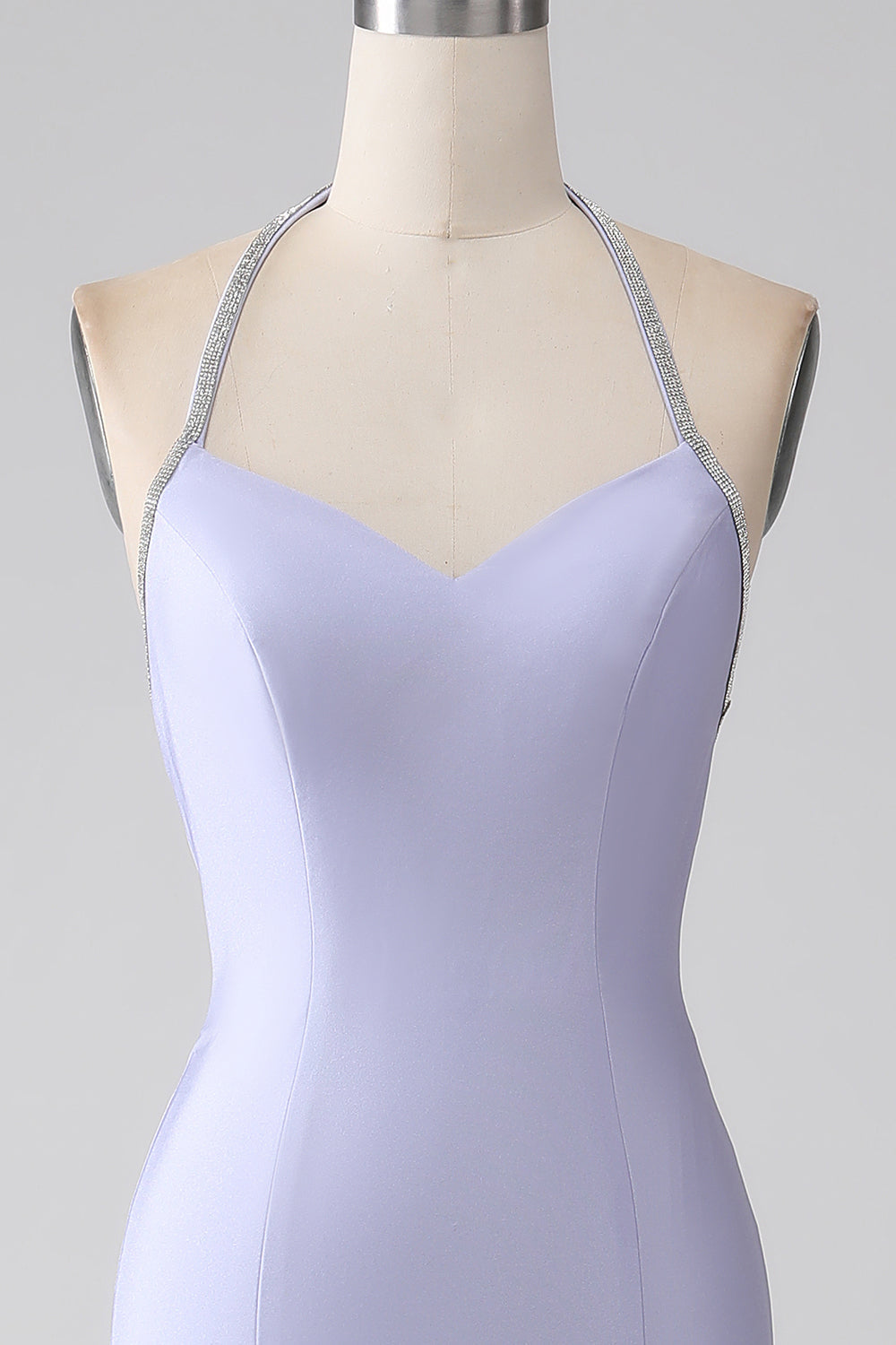 Fuksja Dekolt Halter Bez Pleców Długa Sukienka Syrenka Na Studniówkę