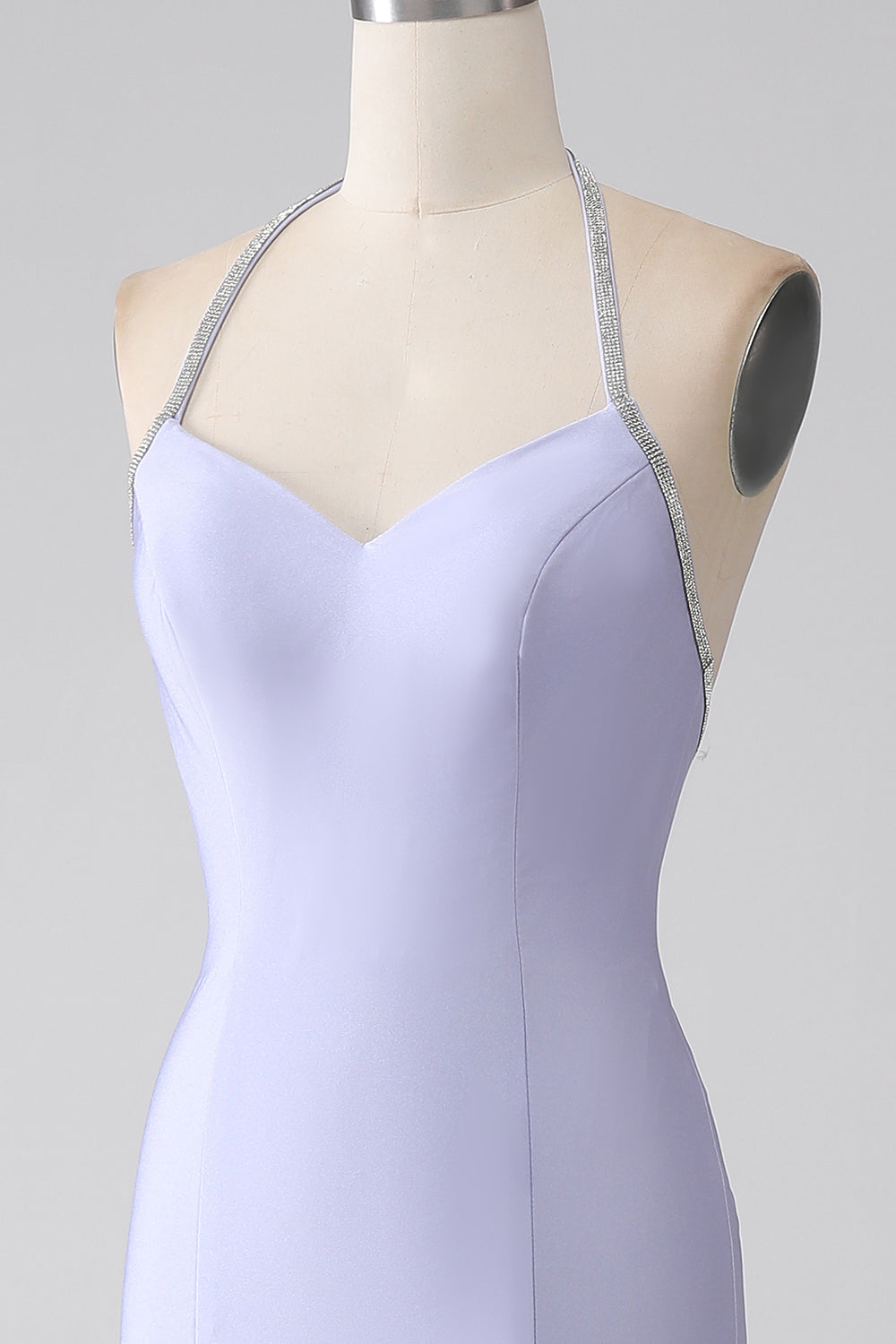 Fuksja Dekolt Halter Bez Pleców Długa Sukienka Syrenka Na Studniówkę