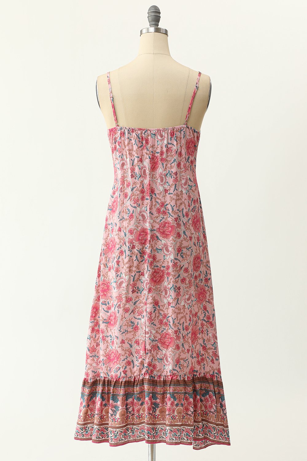 Spaghetti Ramiączka Niebieski Bohemia Styl Sukienka