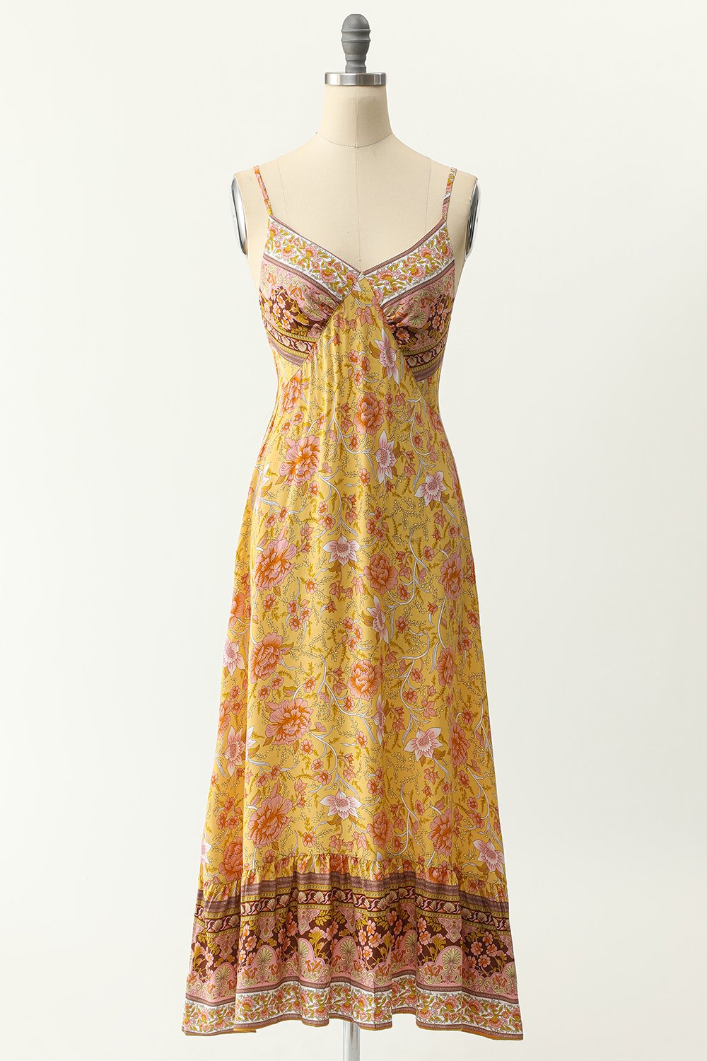 Spaghetti Ramiączka Niebieski Bohemia Styl Sukienka