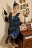 Załaduj obraz do przeglądarki galerii, Królewska Niebieska Cekinowa Sukienki Lata 20 Dla Puszystych