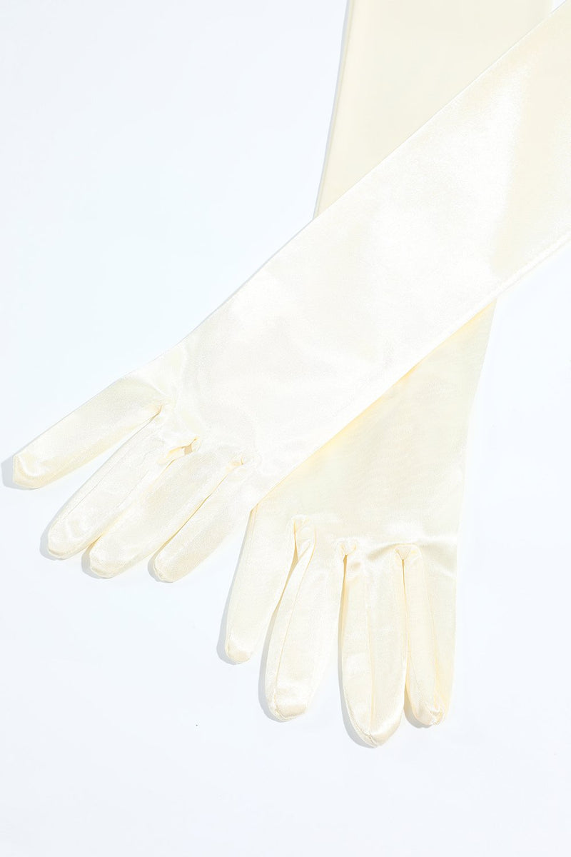 Załaduj obraz do przeglądarki galerii, Białe rękawice imprezowe z lat 20.