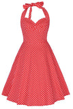 Halter drukowane 1950 Pin Up Dress
