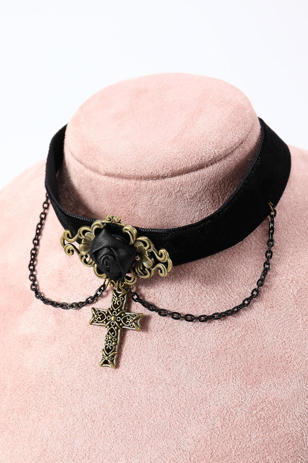 Czarna Halloween Krzyż Łańcuch Choker