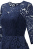 Załaduj obraz do przeglądarki galerii, Granatowy Asymetryczne Sukienki Koronkowe
