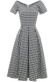 Czarno-biała sukienka w kratę Vintage