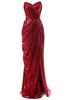 Załaduj obraz do przeglądarki galerii, Czerwona Syrenka Cekinowa Sukienka Na Studniówkę