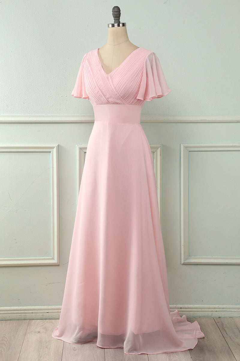 Załaduj obraz do przeglądarki galerii, Różowa Długie Sukienka Dla Druhny