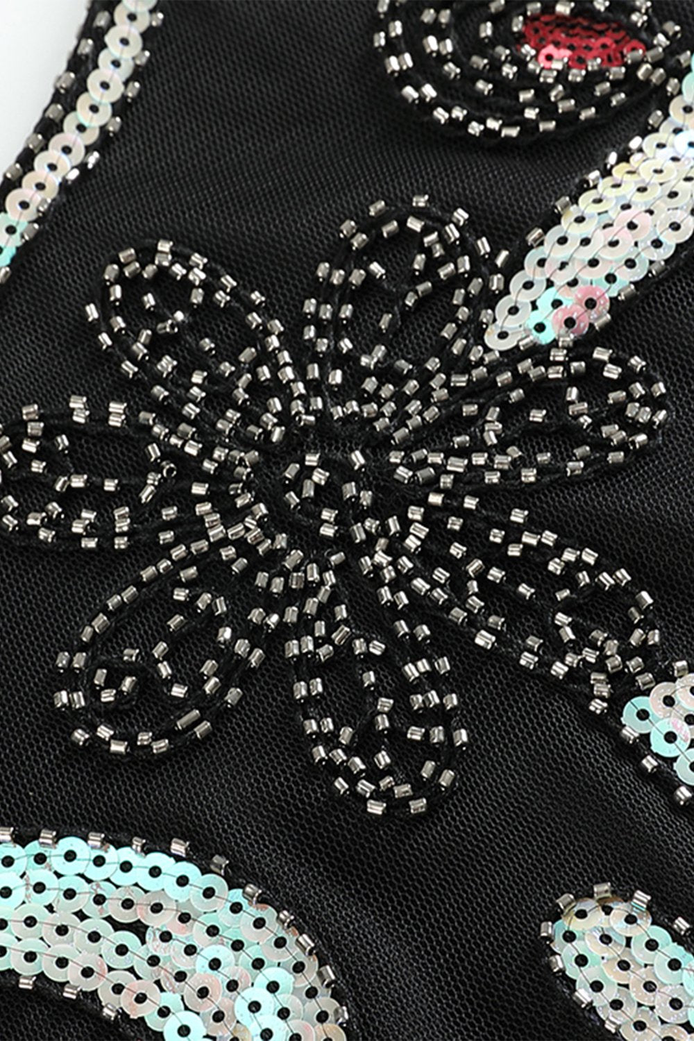 Czarna Sukienki Lata 20 z Cekinami