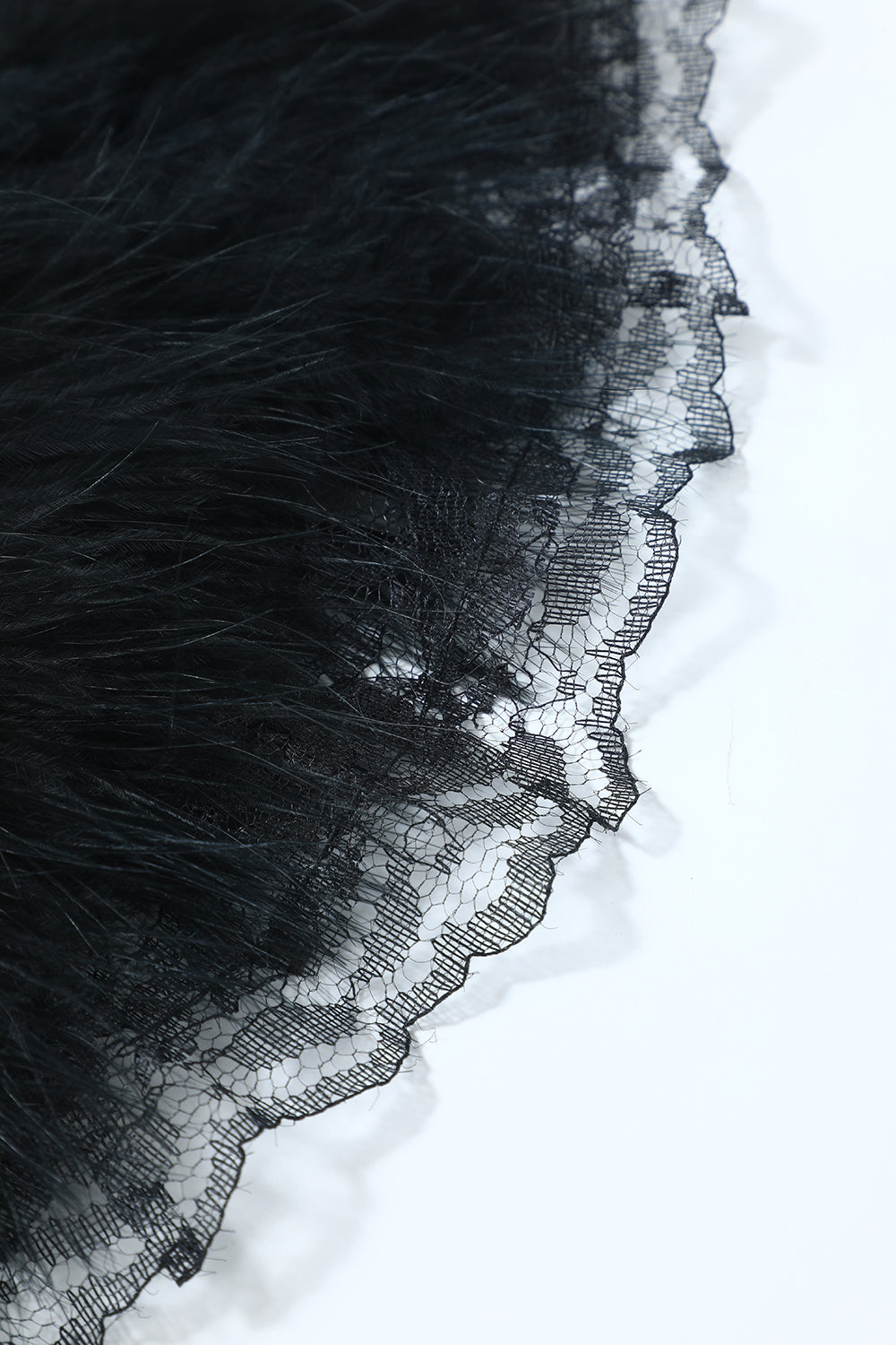 Koronkowy Wachlarz z Piór Lata 20