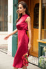 Załaduj obraz do przeglądarki galerii, Burgundia Sukienka Na Wesele Bez Rękawów
