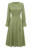 Załaduj obraz do przeglądarki galerii, Zielona Sukienka Na Co Dzień z Długim Rękawem