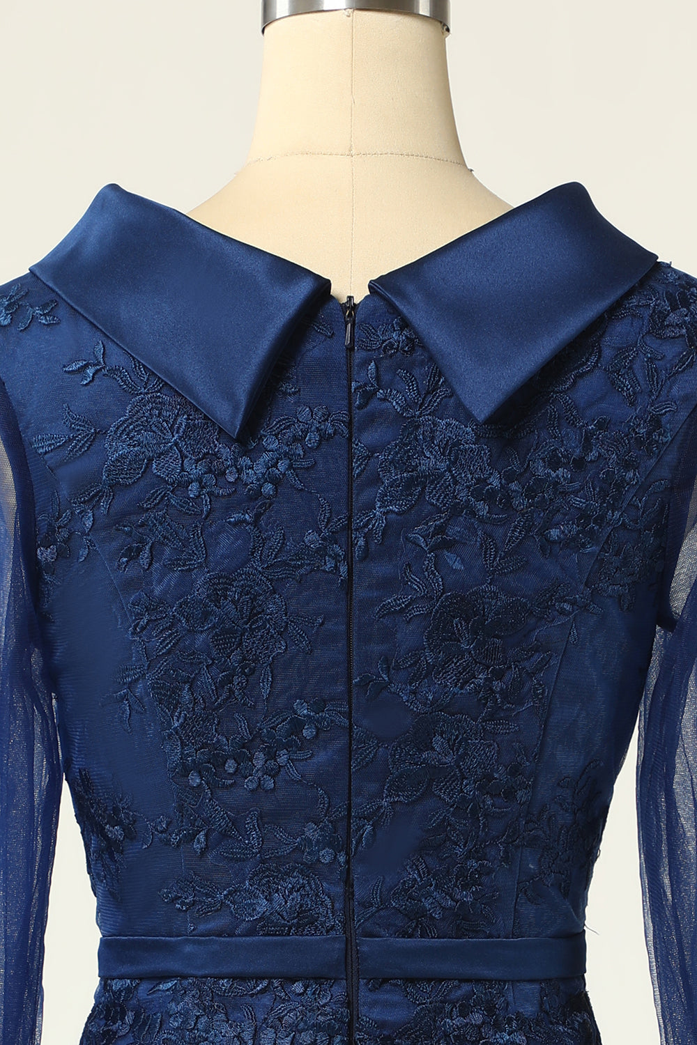 Granatowa Sukienki Na Wesele Dla Mamyz Długim Rękawem