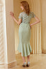 Załaduj obraz do przeglądarki galerii, Zielona koronkowa Sukienka Lata 60
