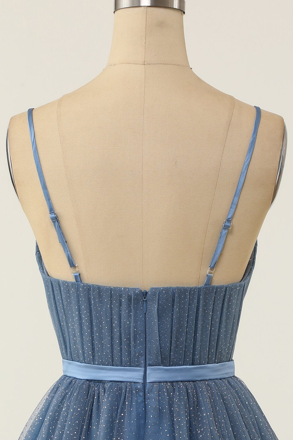 Szara Cienkich Ramiączkach Sukienka Koktajlowa