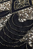Załaduj obraz do przeglądarki galerii, Czarne Złoto Cekinowe Sukienka Lata 20 Na Impreze Z Dekolt V