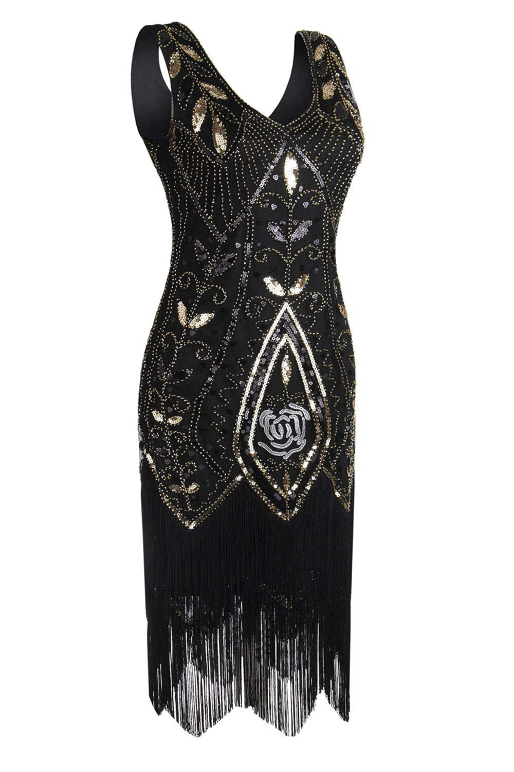 Zielony Sukienki Lata 20 Z Koralikami