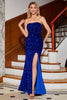 Załaduj obraz do przeglądarki galerii, Błyszcząca Królewski Niebieski Sukienki Syrenka Na Studniówke